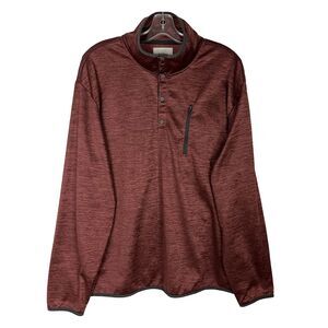 Ocean & Coast‎ Mens Size L 1/4 Snap Long Sleeve Casual Pullover Burgundy